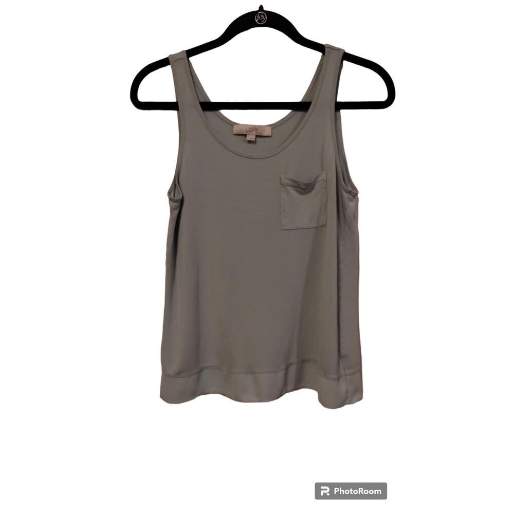 Loft mint green‎ flowy rayon sheer hem sleeveless top
